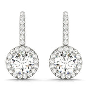 Round Diamond Halo Earring Set