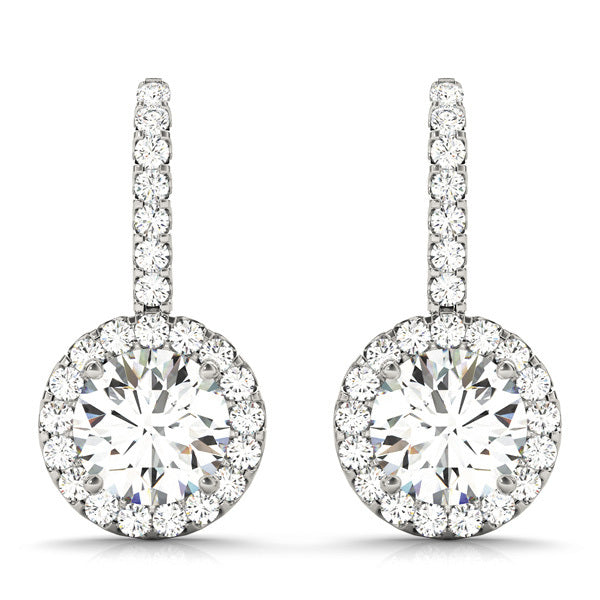 Round Diamond Halo Earring Set