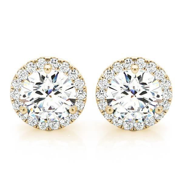 18K Yellow Gold 1 ct tw Halo Diamond Earring