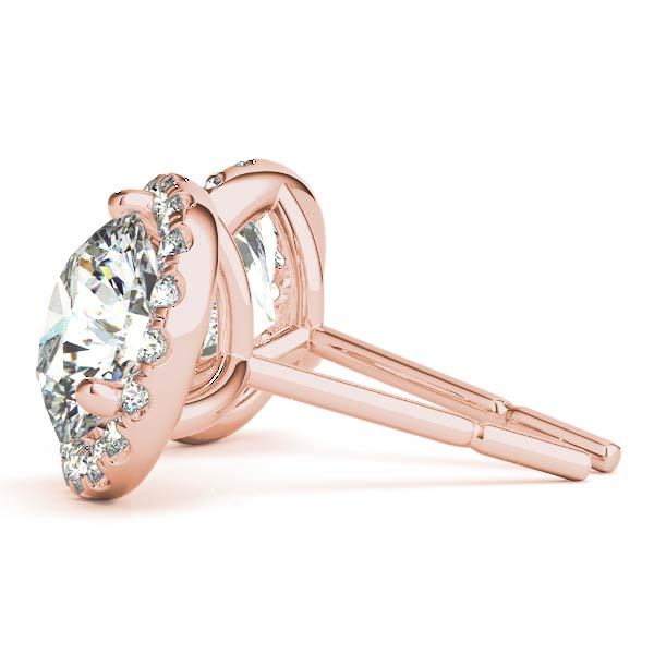 18K Rose Gold 1 ct tw Halo Diamond Earring