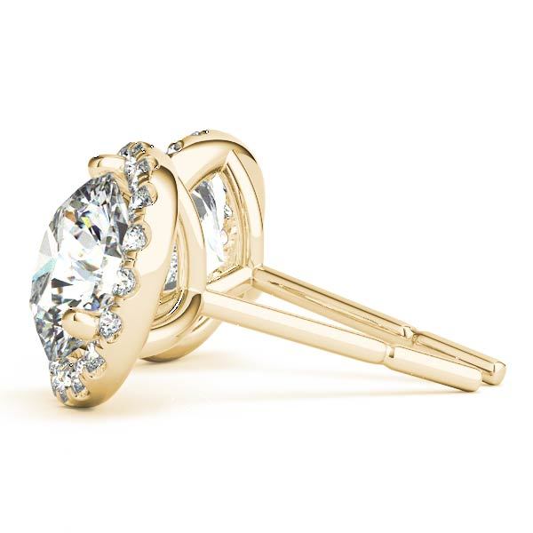 18K Yellow Gold 1 ct tw Halo Diamond Earring
