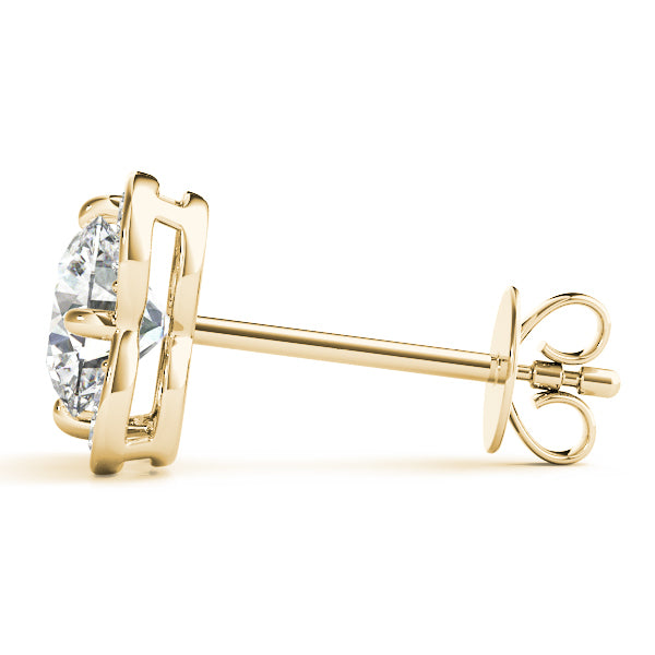 14K Yellow Gold 1/2 ct tw Halo Diamond Earring