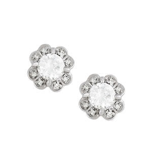 18K White Gold 1/2 ct tw Halo Diamond Earring
