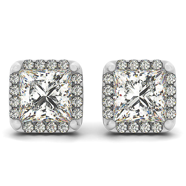 Platinum 1/4 ct tw Halo Diamond Earring