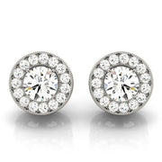 Round Diamond Halo Earring Set