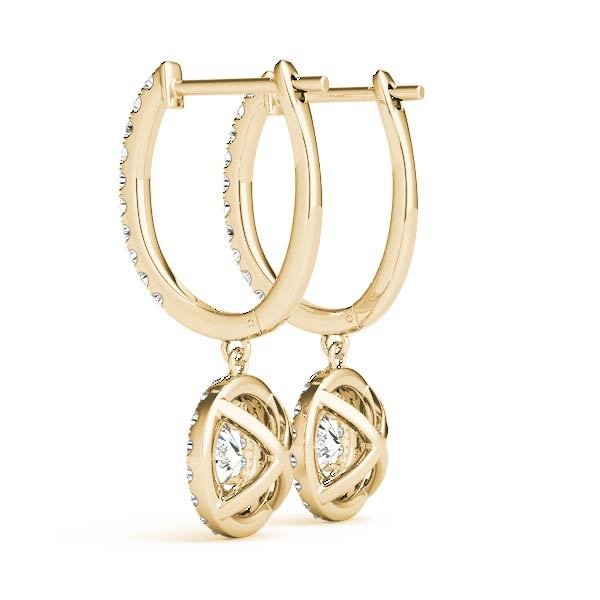 18K Yellow Gold 1 1/3 ct tw Halo Diamond Earring