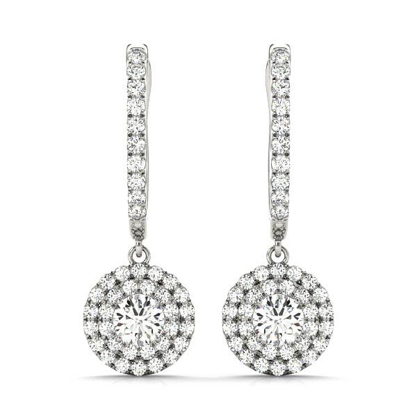 Platinum 1 1/3 ct tw Halo Diamond Earring