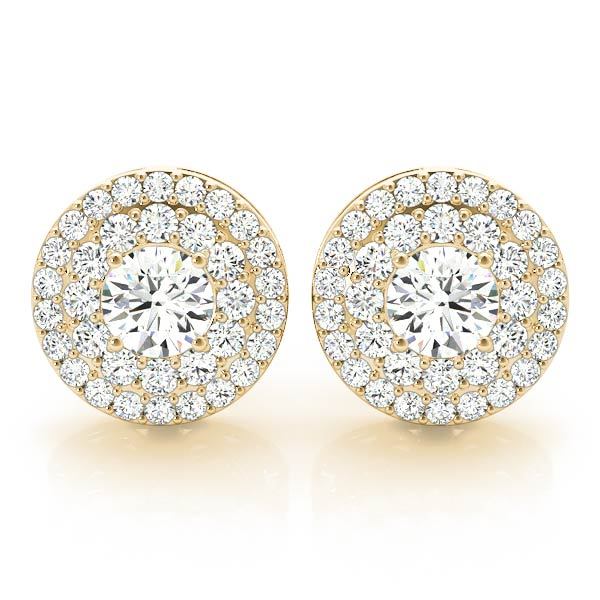 14K Yellow Gold 1 ct tw Halo Diamond Earring