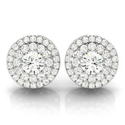 Diamond Round Halo Earrings