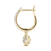 18K Yellow Gold 1 1/2 ct tw Halo Diamond Earring