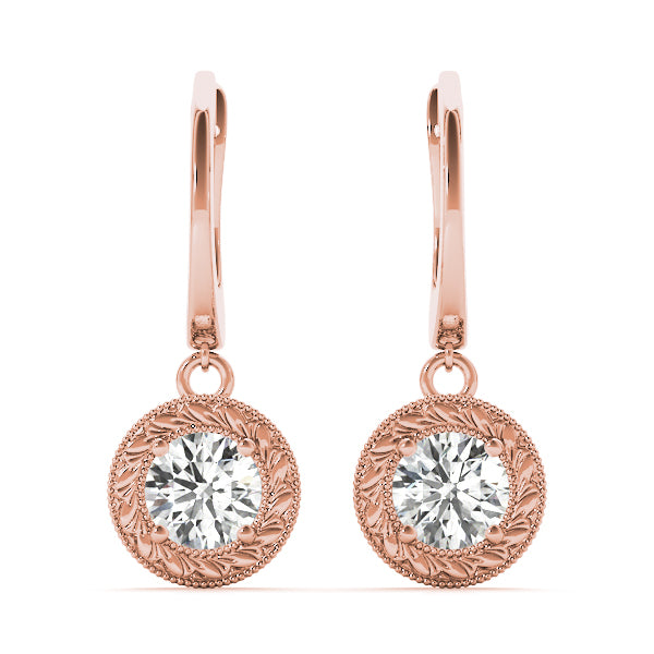 18K Rose Gold 1/2 ct tw All Studs & Stud Mounts Diamond Earring