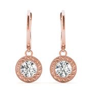 14K Rose Gold 1/2 CT Round Diamond Stud Earrings