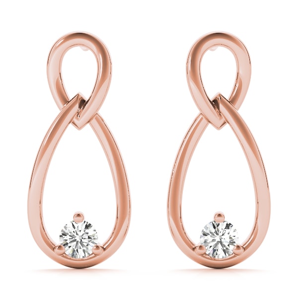18K Rose Gold 1/15 ct tw All Studs & Stud Mounts Diamond Earring