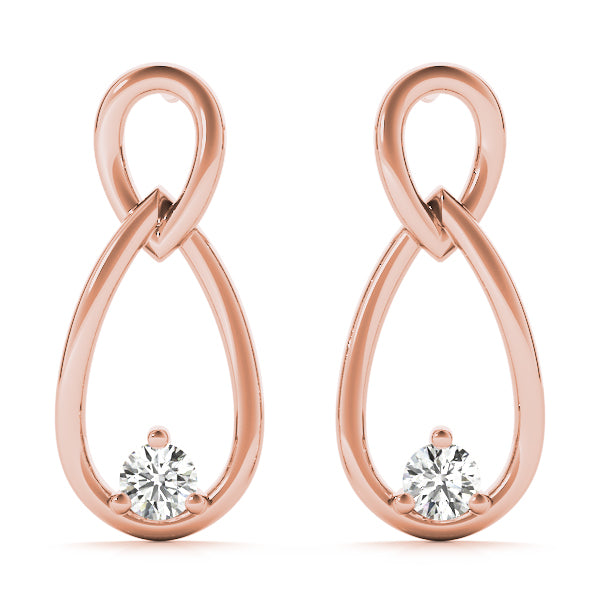 18K Rose Gold 1/15 ct tw All Studs & Stud Mounts Diamond Earring
