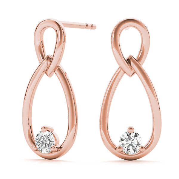 18K Rose Gold 1/15 ct tw All Studs & Stud Mounts Diamond Earring
