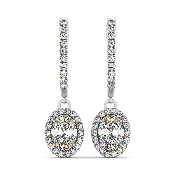 Platinum 1/4 ct tw Halo Diamond Earring