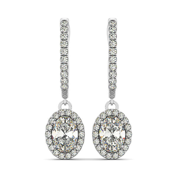 18K White Gold 1/4 ct tw Halo Diamond Earring