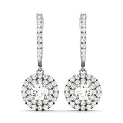Round Diamond Halo Earring Set