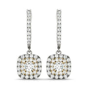 14K Yellow Gold Round Diamond Halo Earring Set