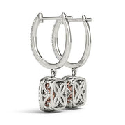 14K Rose Gold 7/8 ct tw Halo Diamond Earring