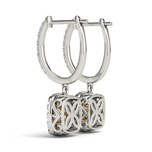 18K Yellow Gold 7/8 ct tw Halo Diamond Earring