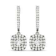 Round Diamond Halo Earring Set