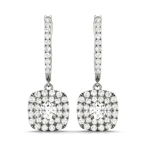 Round Diamond Halo Earring Set