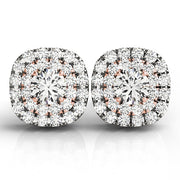 Multi-Diamond Round Halo Earrings
