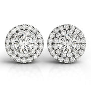 18K White Gold 3/4 ct tw Halo Diamond Earring