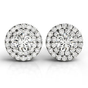 14K White Gold 3/4 ct tw Halo Diamond Earring