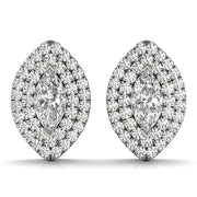 Platinum 1 1/3 ct tw Halo Diamond Earring