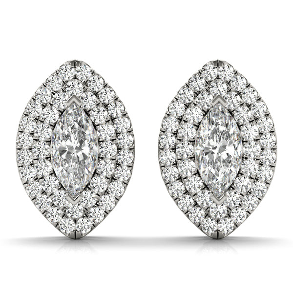 Platinum 1 1/3 ct tw Halo Diamond Earring