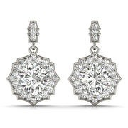 18K White Gold 5/8 ct tw Halo Diamond Earring