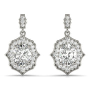 Platinum 1/2 ct tw Halo Diamond Earring