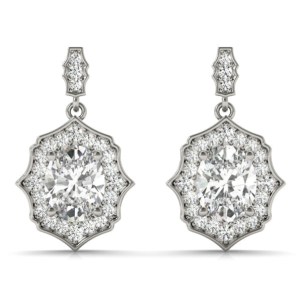 Platinum 1/2 ct tw Halo Diamond Earring