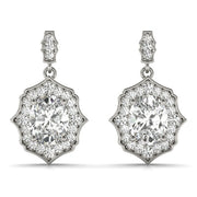 18K White Gold 1/2 ct tw Halo Diamond Earring