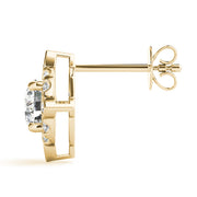 14K Yellow Gold 5/8 ct tw Halo Diamond Earring