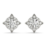 Platinum 5/8 ct tw Halo Diamond Earring