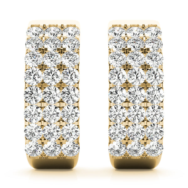 14K Yellow Gold 1/2 ct tw J-Hoops Diamond Earring