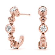 18K Rose Gold 1/2 ct tw J-Hoops Diamond Earring