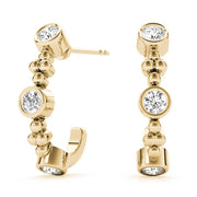 14K Yellow Gold 1/2 ct tw J-Hoops Diamond Earring