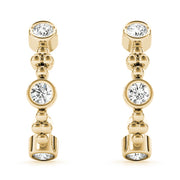 14K Yellow Gold 1/2 ct tw J-Hoops Diamond Earring