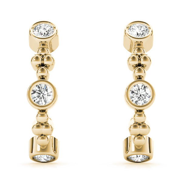 14K Yellow Gold 1/2 ct tw J-Hoops Diamond Earring