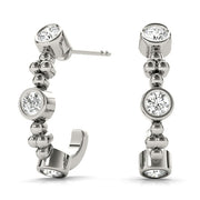 14K White Gold 1/2 ct tw J-Hoops Diamond Earring