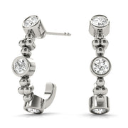 Round Diamond J-Hoops in Fine Jewelry