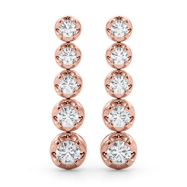 18K Rose Gold 3/8 ct tw New Style Diamond Earring