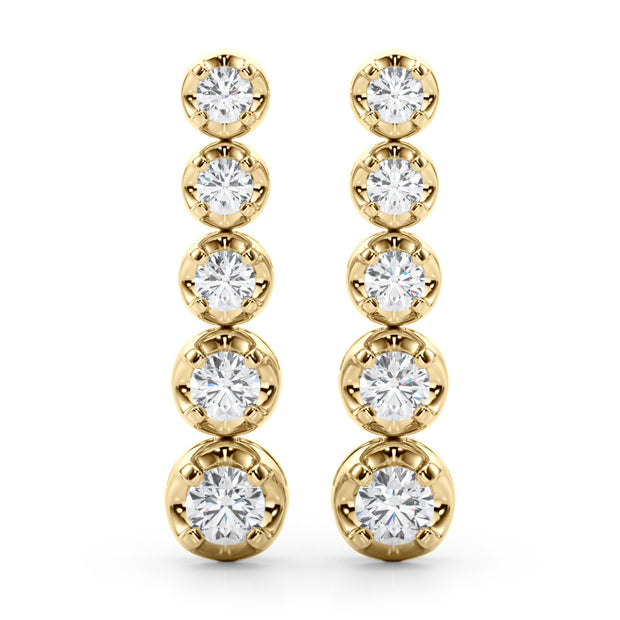 14K Yellow Gold Diamond Drop Earrings