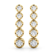 14K Yellow Gold Diamond Drop Earrings