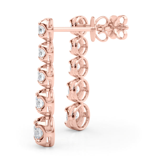 18K Rose Gold 3/8 ct tw New Style Diamond Earring