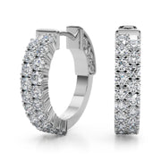 Round Diamond Hoop Earrings